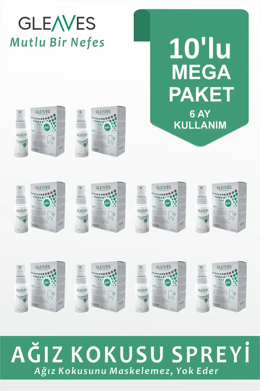 10' Lu Nefes Tazeleyici Ağız Kokusu Giderici Sprey, Ağız Kokusu Önleyici Ekonomik Paket 30 ml