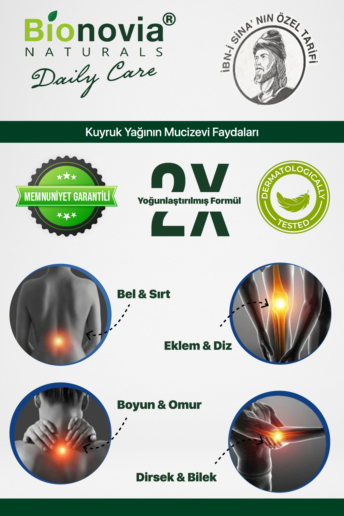 Bionovia Kuyruk Yağlı Bamya Tohumlu Doğal Ağrı Kesici Merhem 300 Ml