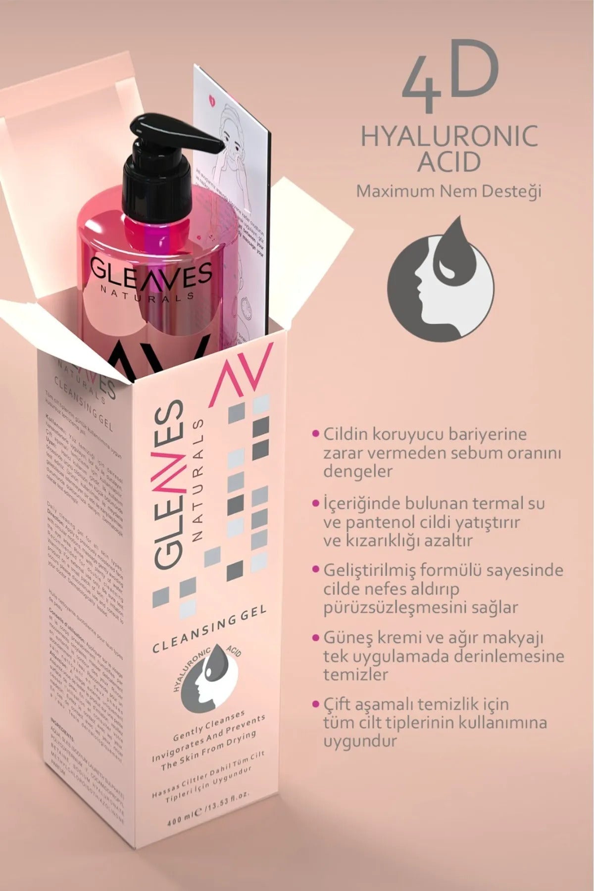 Gleaves Naturals Yüz Temizleme Jeli - 400 ml