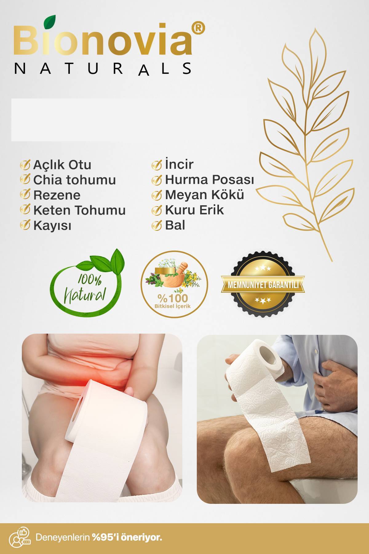 Bionovia Kabızlık Giderici Bitkisel Macun Anında Etki 300 ml