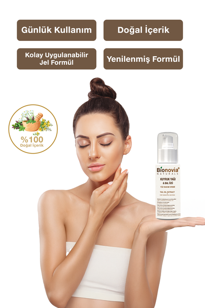 Bionovia Kuyruk Yağı ve Bal Özlü Doğal Nemlendirici Kırışıklık Karşıtı Yüz Bakım Kremi 100 ml